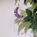 Colgante de Cristales - Luna Toda Llena Amatista (45x10cm)