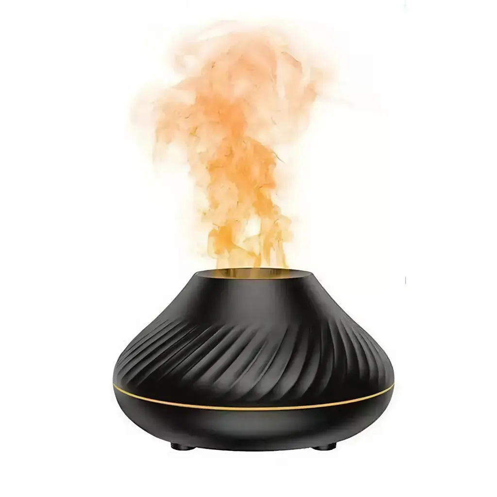 Humidificador Fogata Redondo Negro.webp