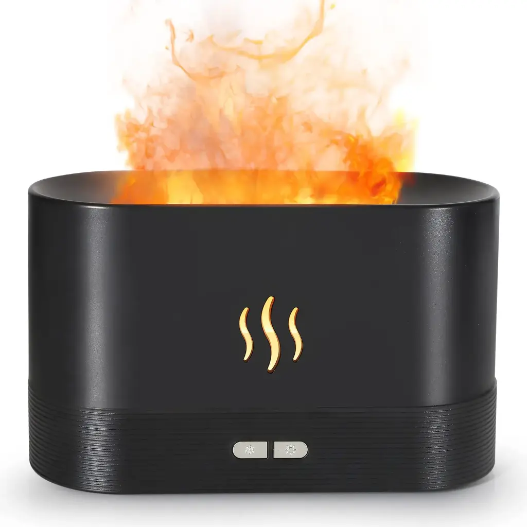 Humidificador USB Fogata Negro (Sin filtro - apto aceites).webp