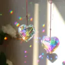 Atrapasol Corazon de vidrio Tornasolado grande (4,5cm) 