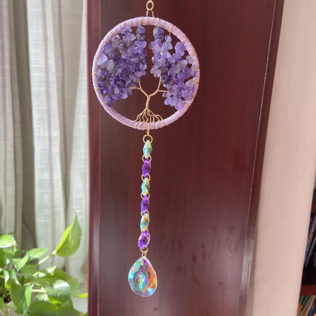 Colgante de Cristales - Arbol de Amatista (45x8cm)