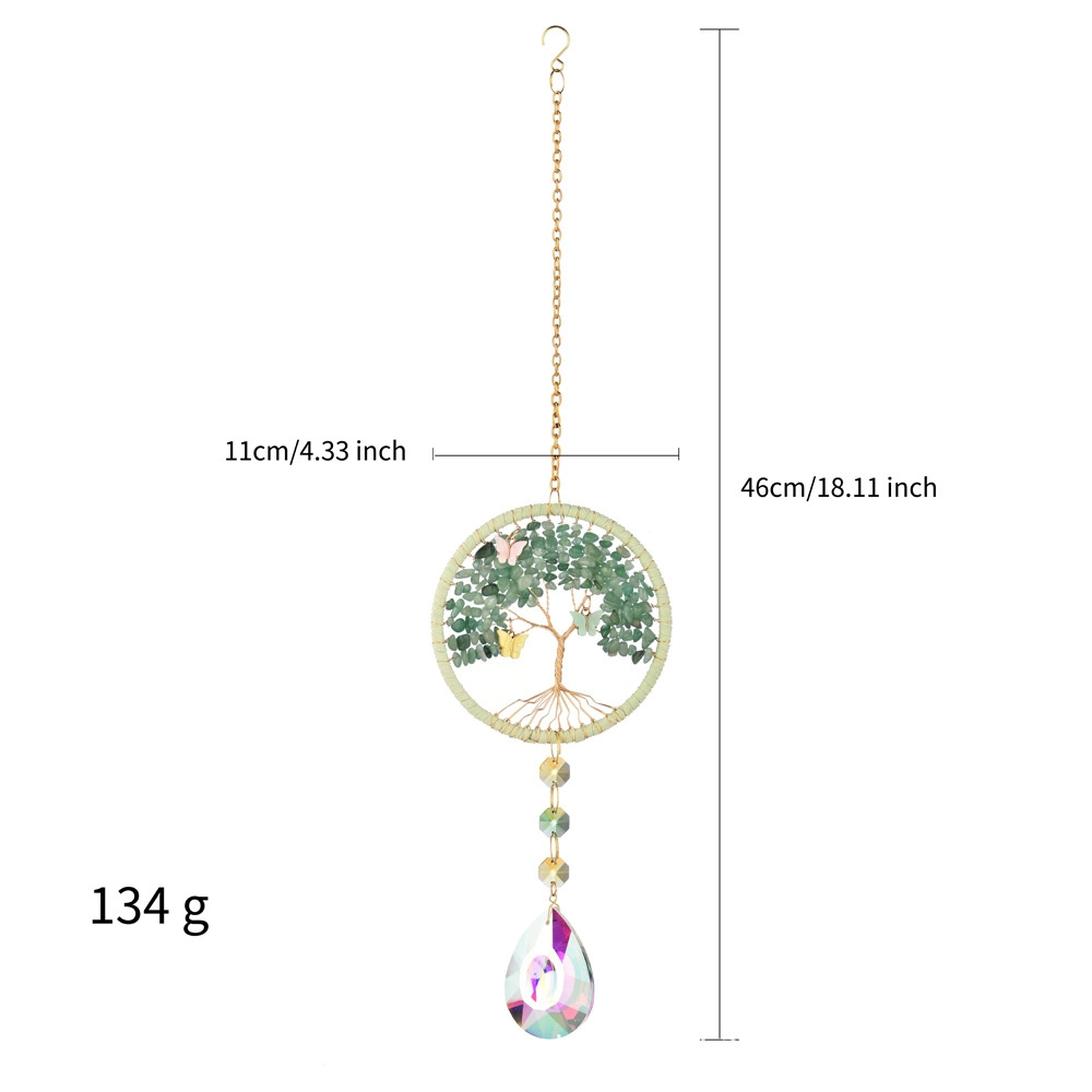 Colgante de Cristales - Arbol de Cuarzo verde 10cm