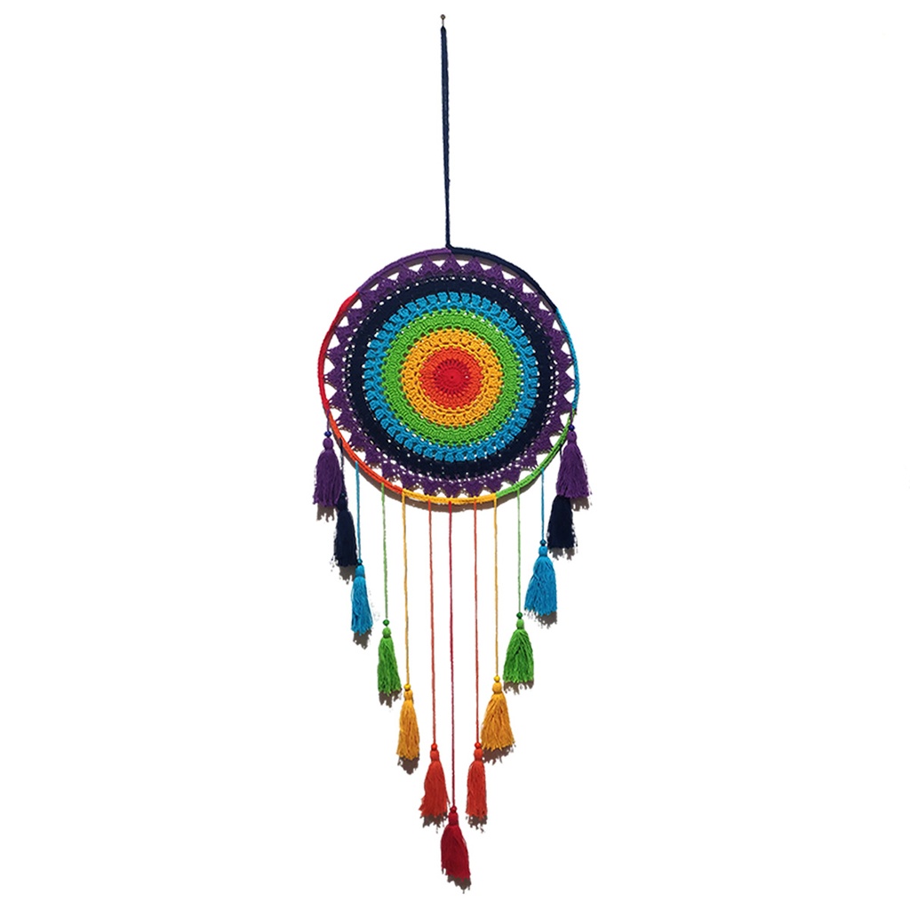 Atrapasueños Crochet 30cm Chakras concéntrico