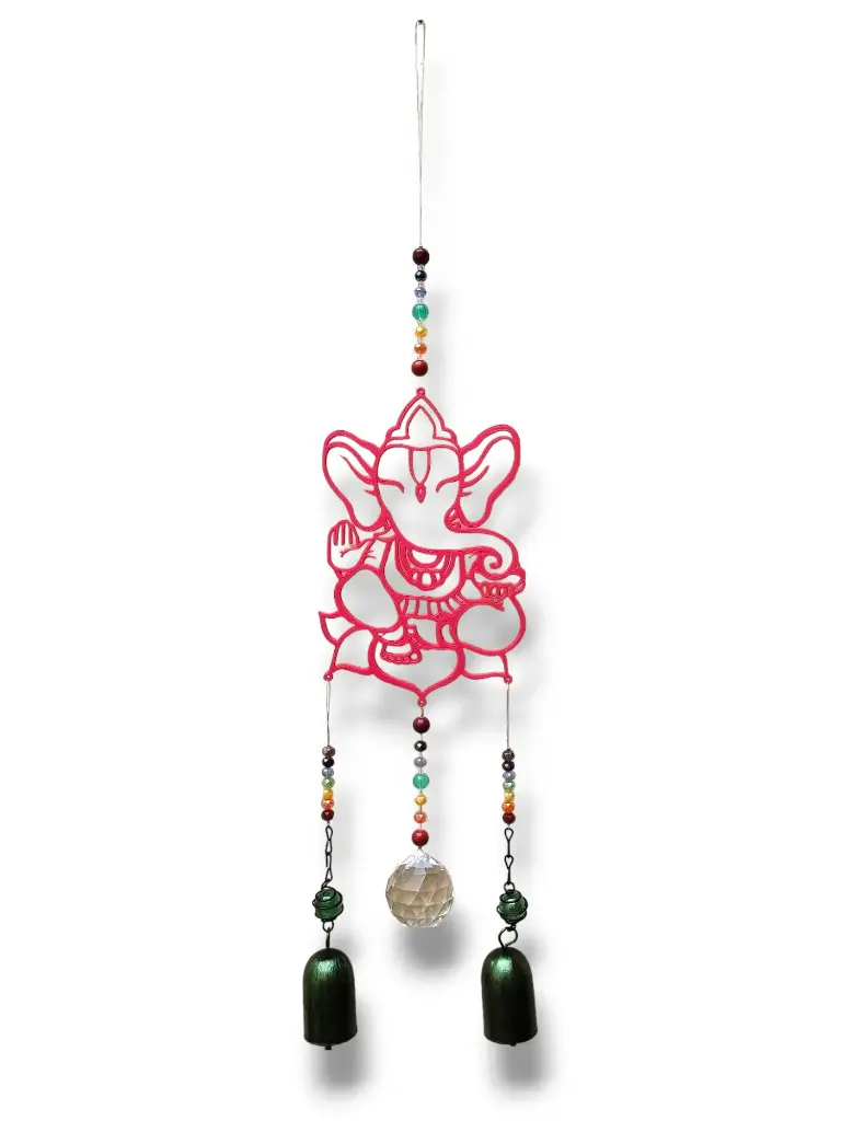 Ganesha grande con Atrapasol y Campanas - 53cm