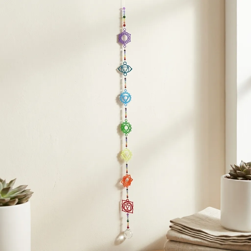 Atrapasol grande simbolos 7 chakras - 115cm