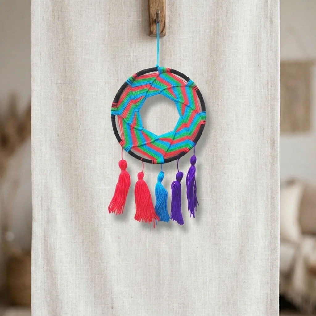 Atrapasueños - Mandala tricolor (Aro 16cm)