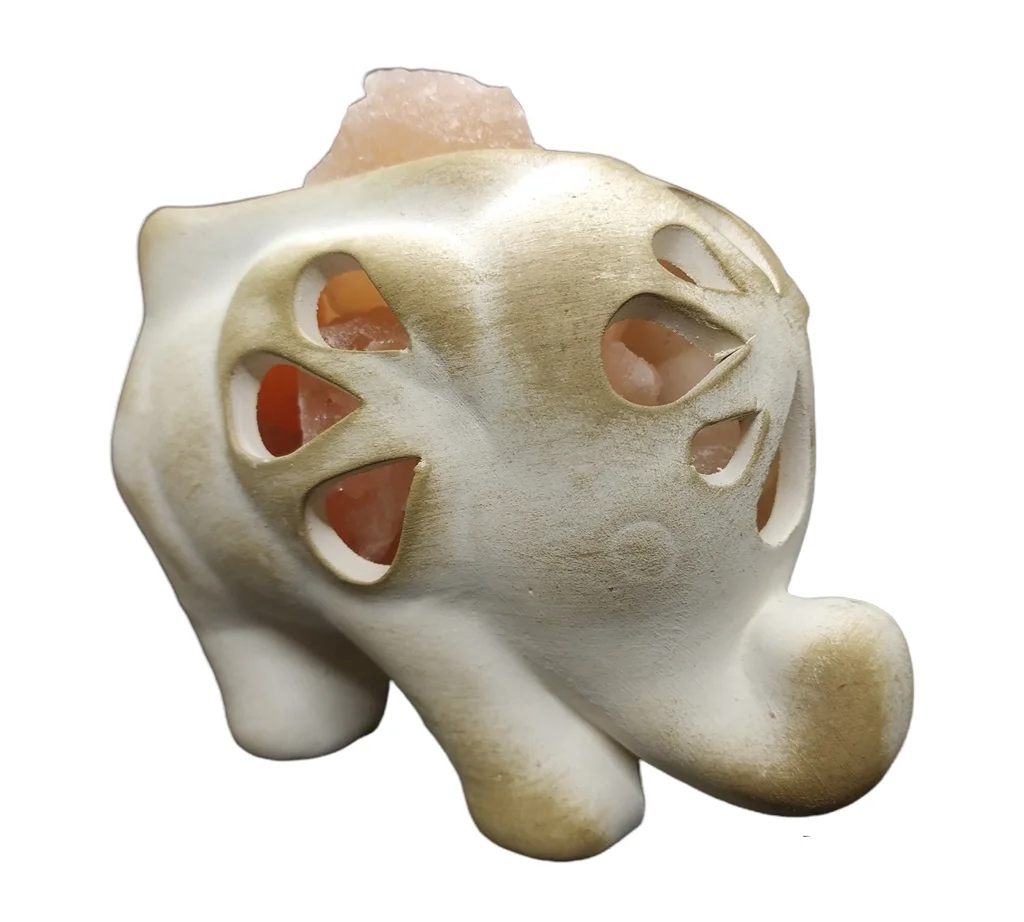 Lámpara de Sal Elefante grande de pétalos 20x14cm