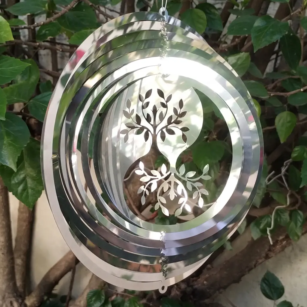 WindSpinner 20cm - Ying Yang de arboles (Acero Inox.)