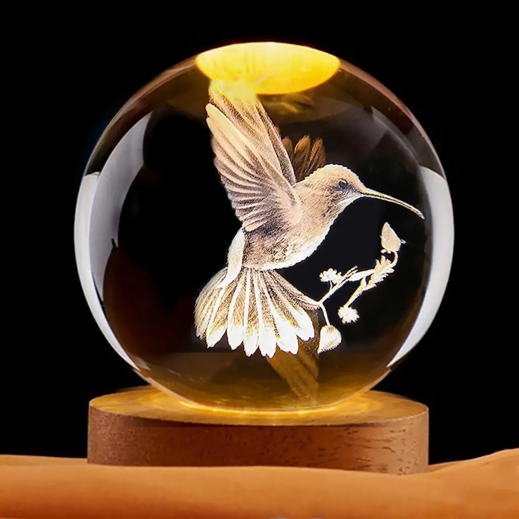 Lamp. Esfera de Vidrio - Colibrí (6cm)