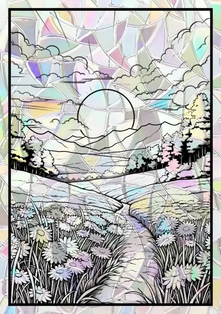 Sticker Suncatcher (Atrapasol) - 013. Atardecer Silvestre