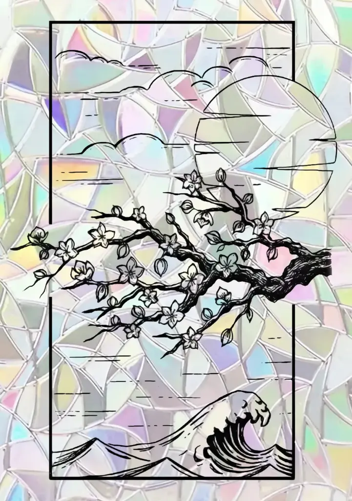 Sticker Suncatcher (Atrapasol) - 015. Paisaje Japones