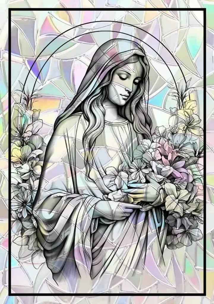 Sticker Suncatcher (Atrapasol) - 022. Virgen María