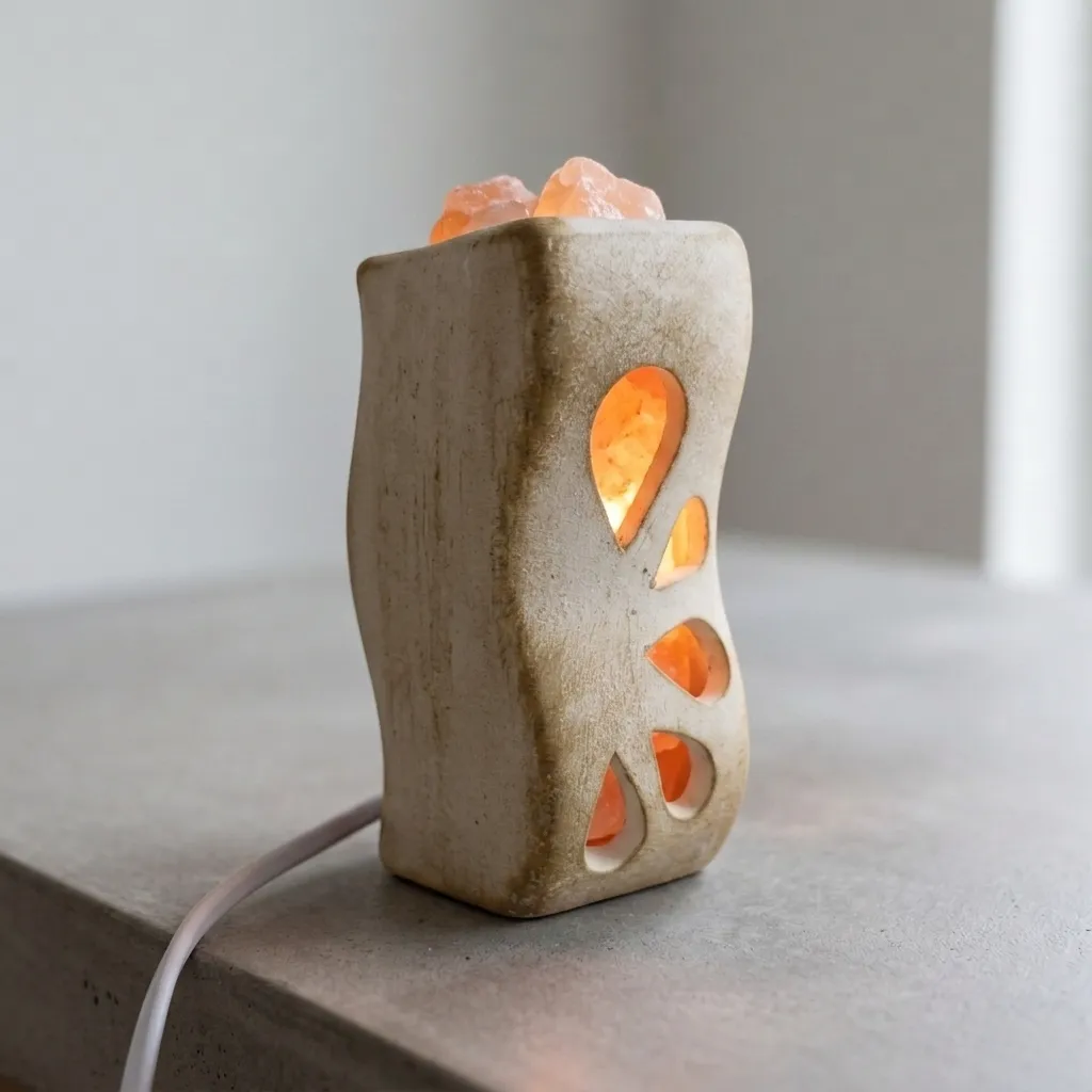 Lámpara de Sal Torre curva de pétalos 16x7cm