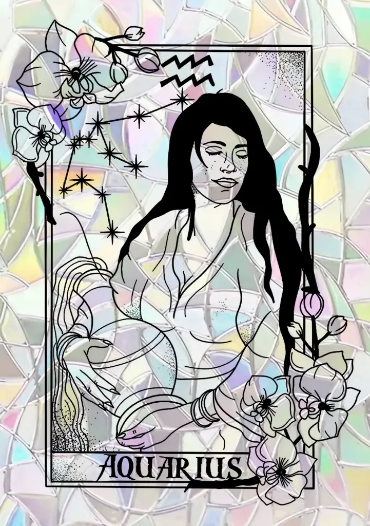 Sticker Suncatcher (Atrapasol) - 041. Signo Acuario