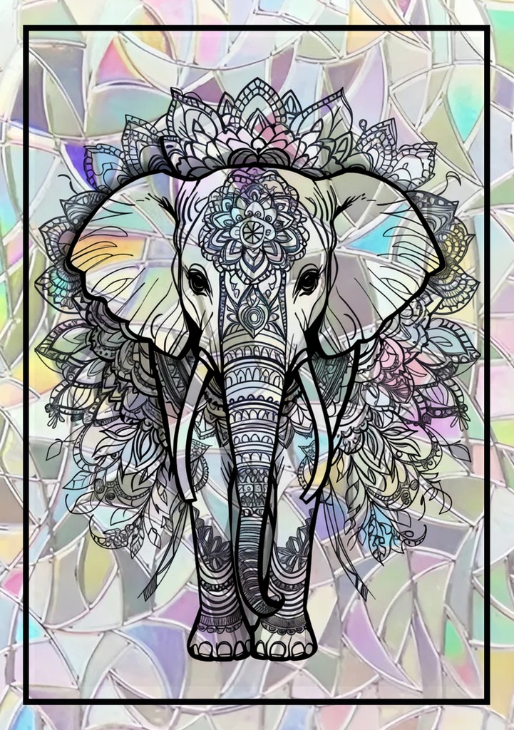 Sticker Suncatcher (Atrapasol) - 045. Elefante