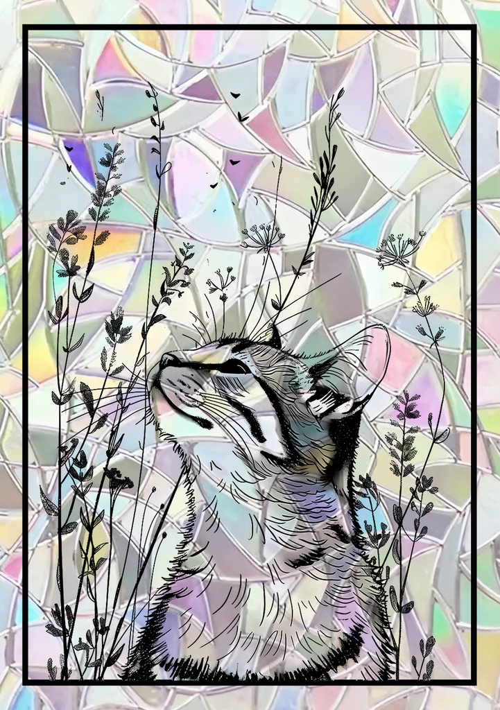 Sticker Suncatcher (Atrapasol) - 046. Gato