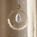 Colgante de Cristales - 2 Circulos con Cristales C. Rosa