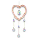 Colgante de Cristales - Corazon con Cuarzo Rosa (Grande)