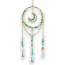 Colgante de Cristales - Círculo con Luna Adentro (Cuarzo Verde)