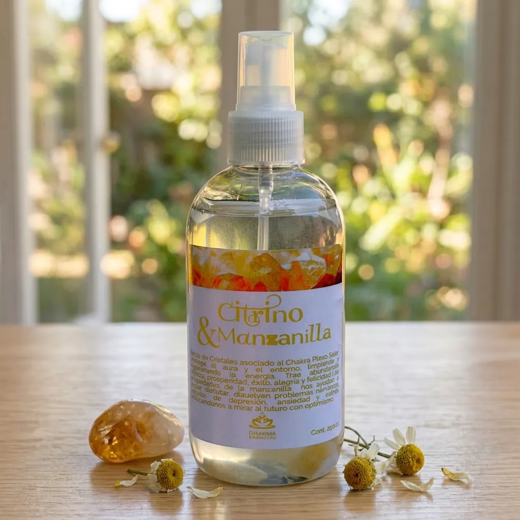 Spray Áurico grande con Cristales - Citrino & Manzanilla (250ml)