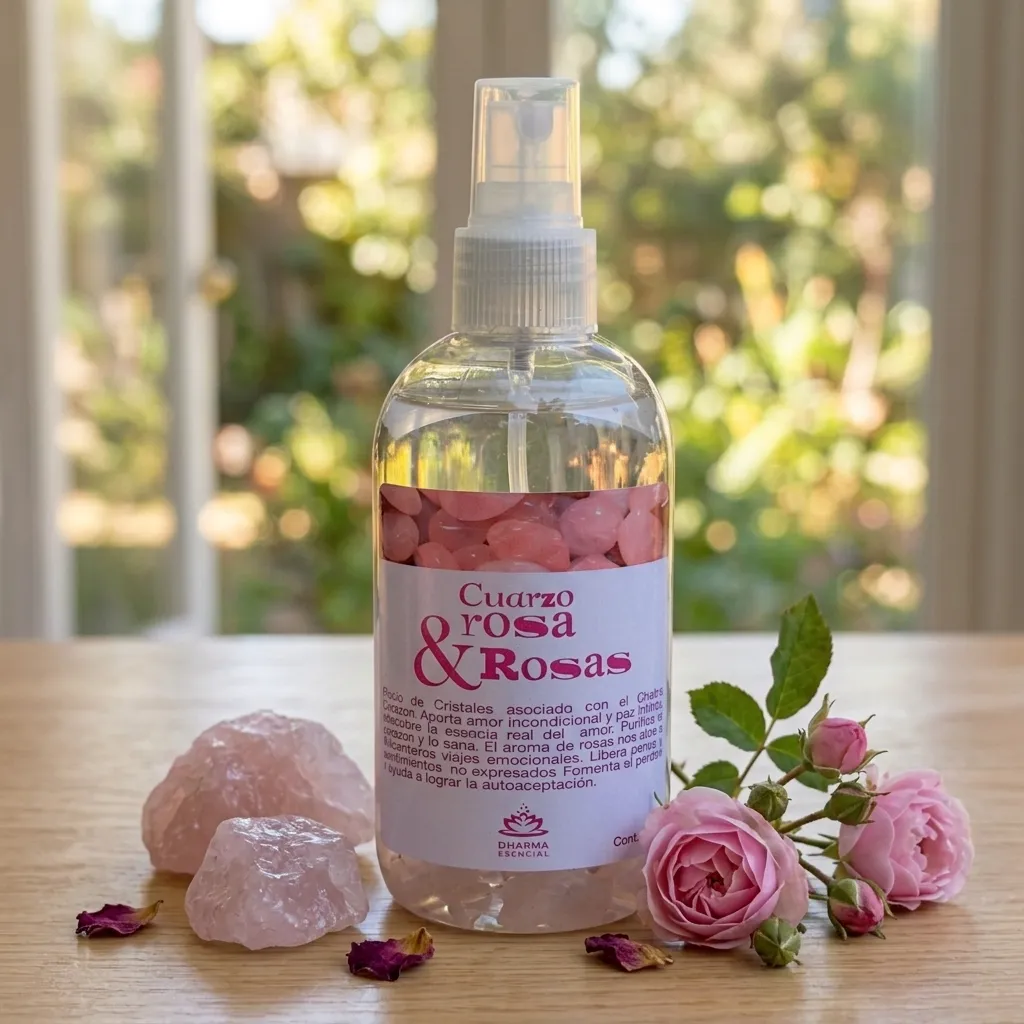 Spray Áurico grande con Cristales - C. Rosa & Rosas (250ml)