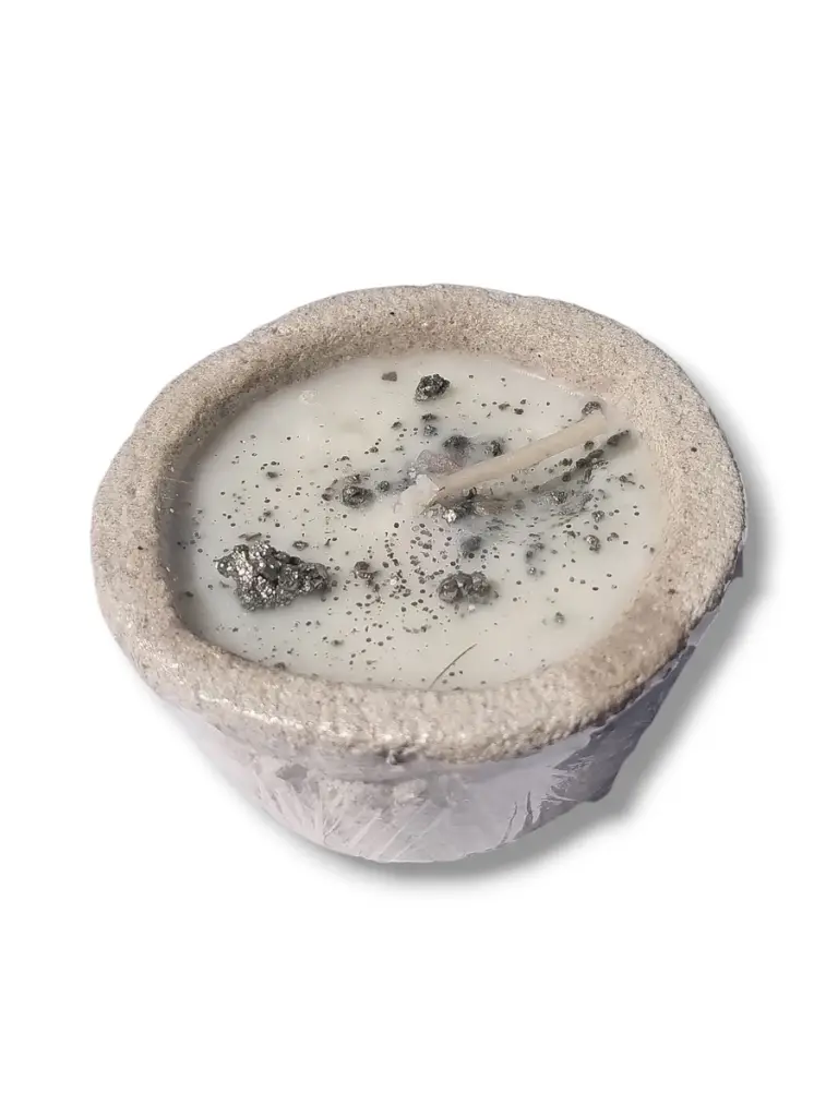 Velas con Cristales y Base Cementina - Pirita (Abundancia)