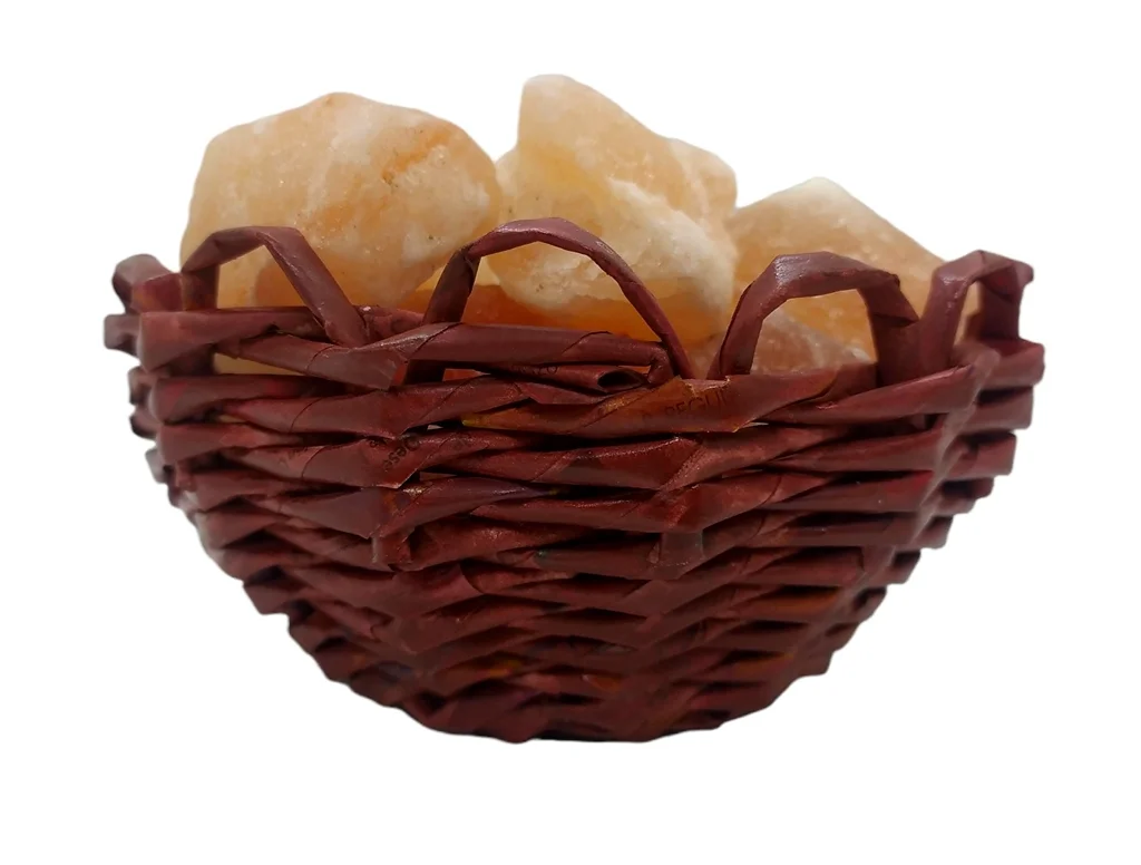 Lámpara de sal N°9 Canasto mediaesfera 14x7cm