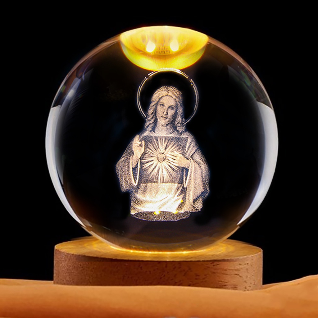 Lampara Esfera de Vidrio - Virgen Misericordiosa (6cm)