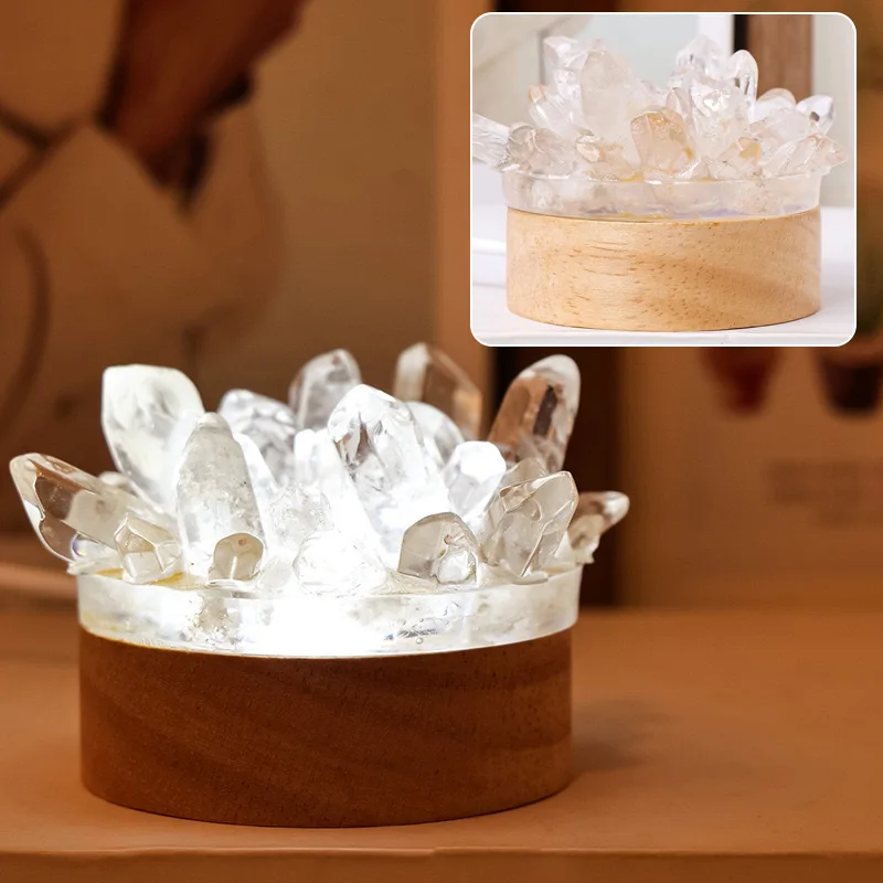 Lampara de Puntas de Cuarzo Cristal (6cm diametro)