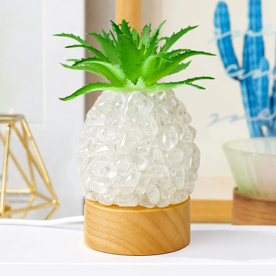 LIQUIDACIÓN - Lampara de Piña - Cuarzo cristal (12x5cm)