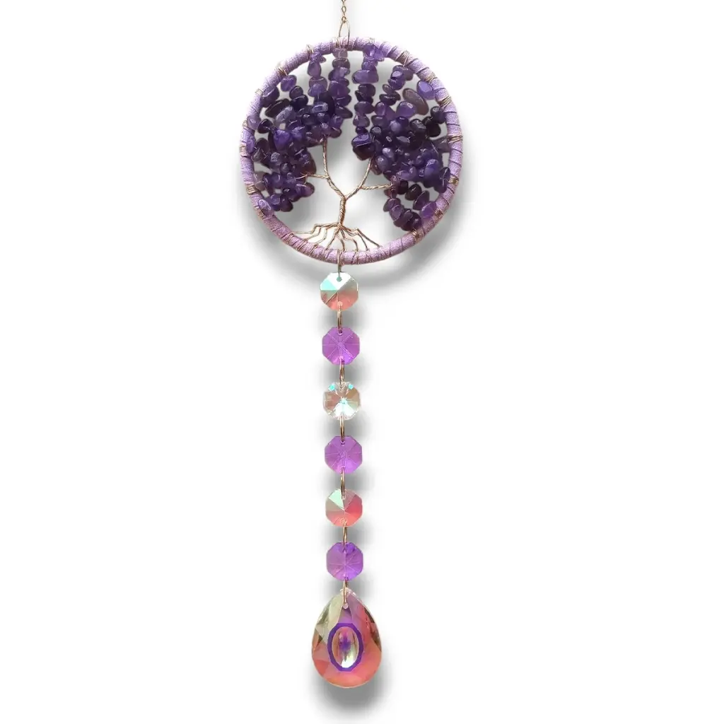 Colgante de Cristales - Arbol de Amatista (45x8cm)
