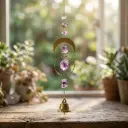 Colgante de Cristales - Amatista con campanitas (40cm)