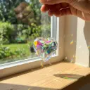 Atrapasol Corazon de vidrio Tornasolado grande (4,5cm) 