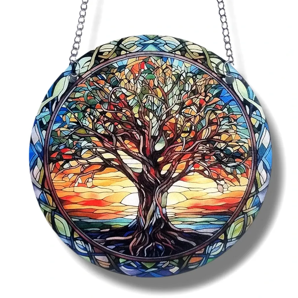 Colgante Plano de Acrílico 15cm - Árbol de la vida