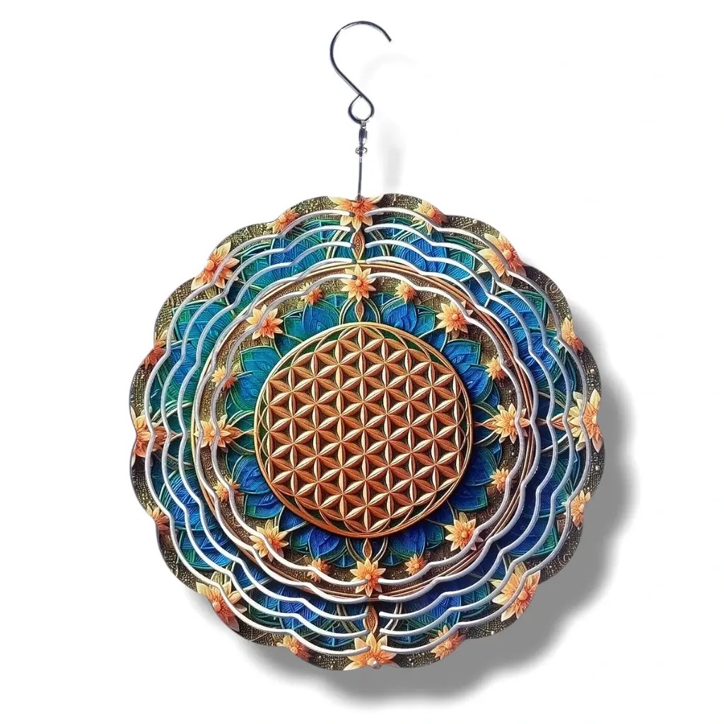 Windspinner 20cm NUEVOS - Flor de la vida (Pintado ambos lados)