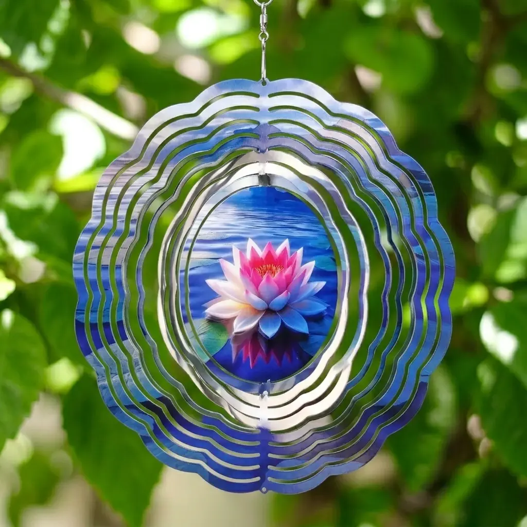 Windspinner 20cm NUEVOS - Flor de loto (Pintado ambos lados) 