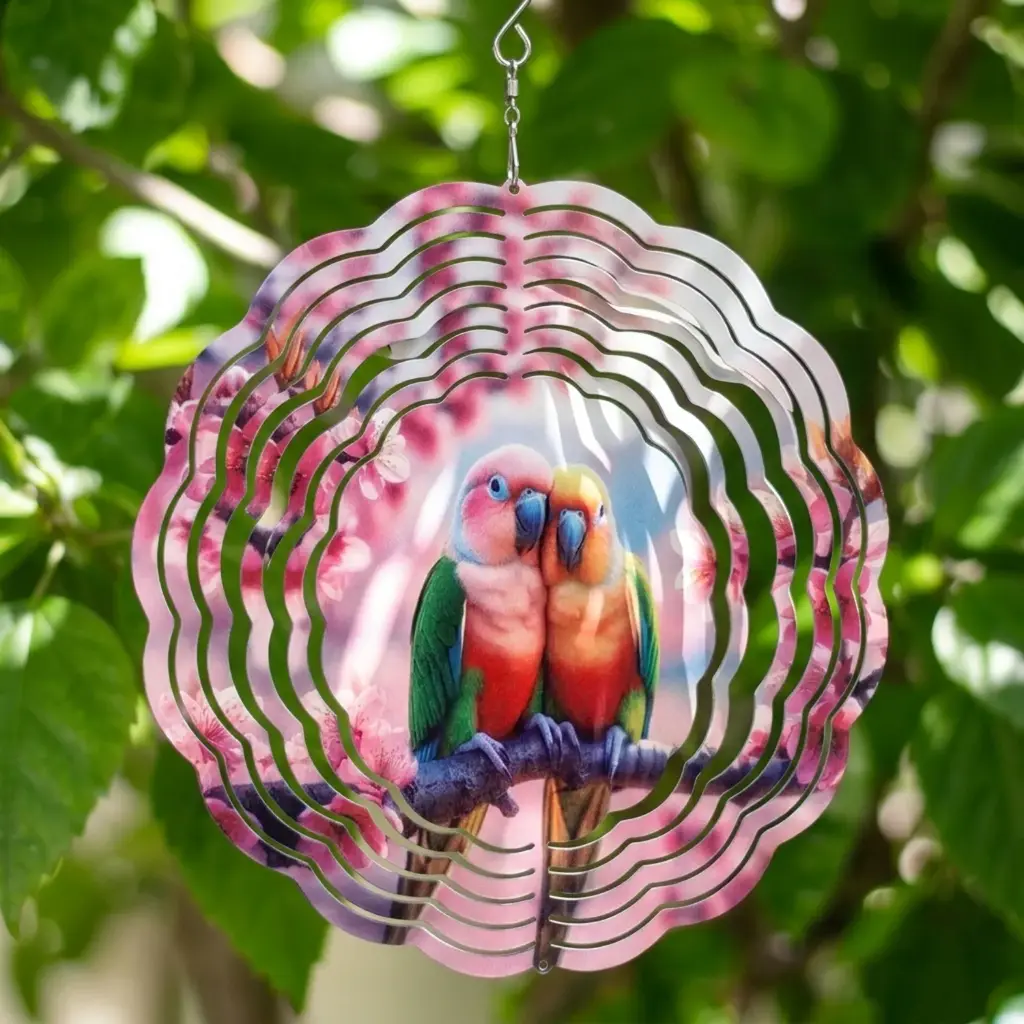 Windspinner 20cm NUEVOS - Loritos enamorados (Pintado ambos lados)