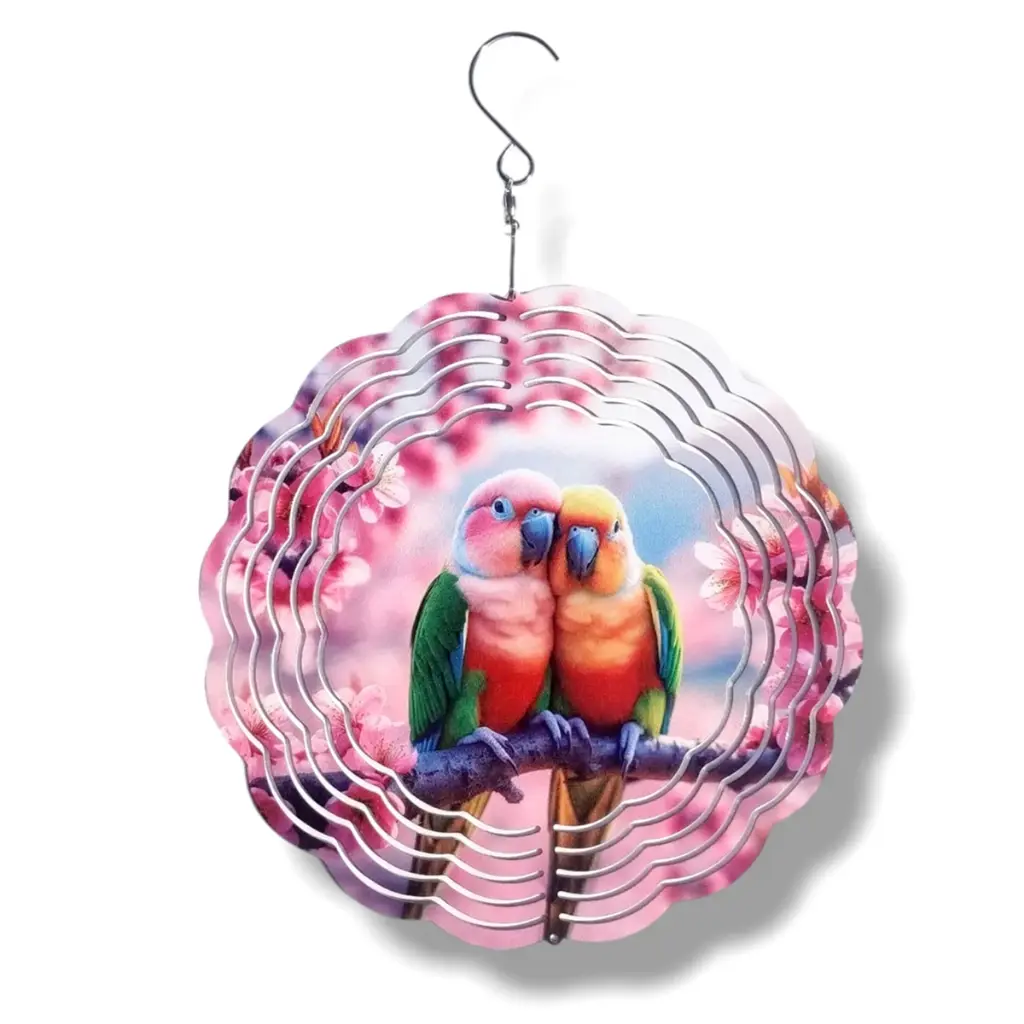 Windspinner 20cm NUEVOS - Loritos enamorados (Pintado ambos lados)