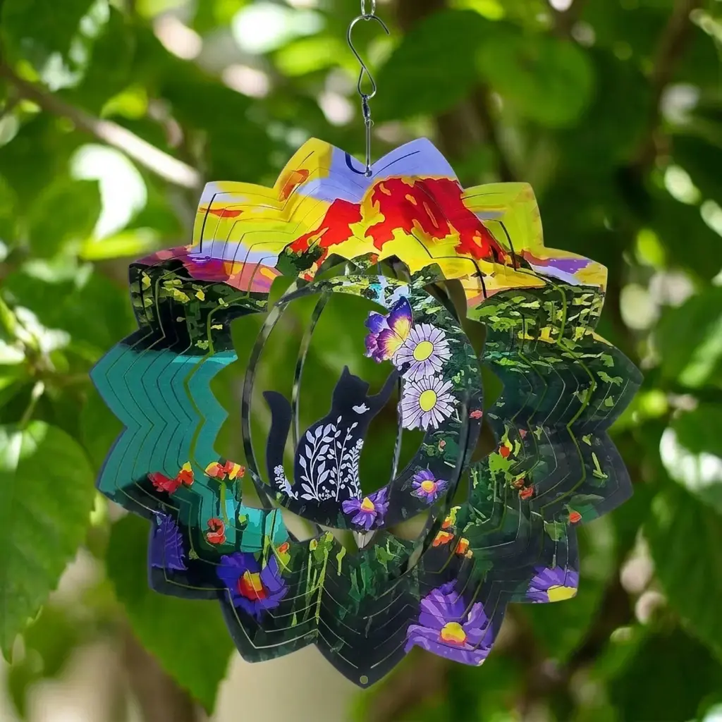 Windspinner Pintado 30cm - Gato en la Naturaleza (Liquidación)