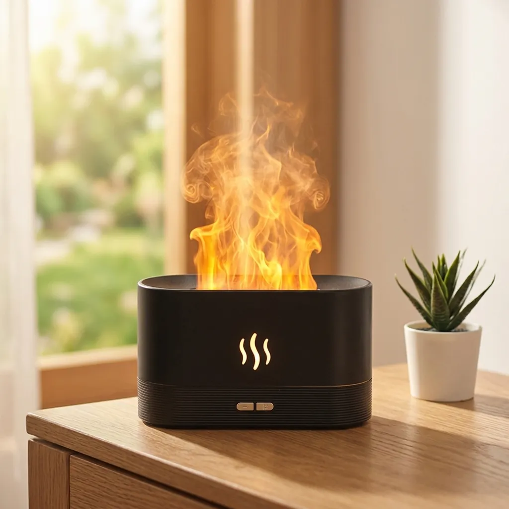 PROMO X5 - Humidificador USB Fogata Negro (Sin filtro - apto aceites)