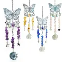 Colgante de Cristales - Mariposa Acero Inox. (Plateado)