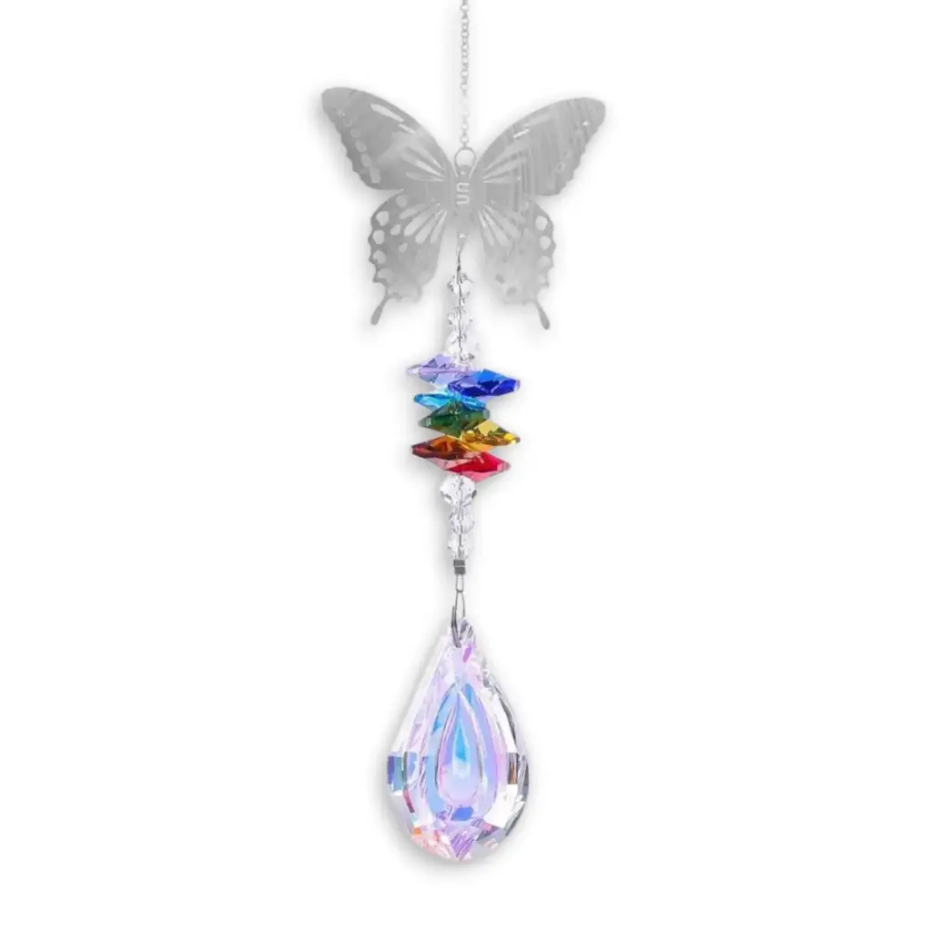 Colgante Atrapasol de Acero Inox. - Mariposa (26x6cm)