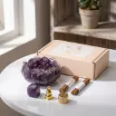 Kit Portasahumerio/Portavela - Flor de Loto de Resina y Cristales (8cm)