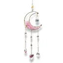 Colgante de Cristales - Luna Semillena Cuarzo Rosa (50x10cm)