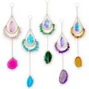 Colgante de Cristales - Gota color con Ágata (44x7cm) (1RA)