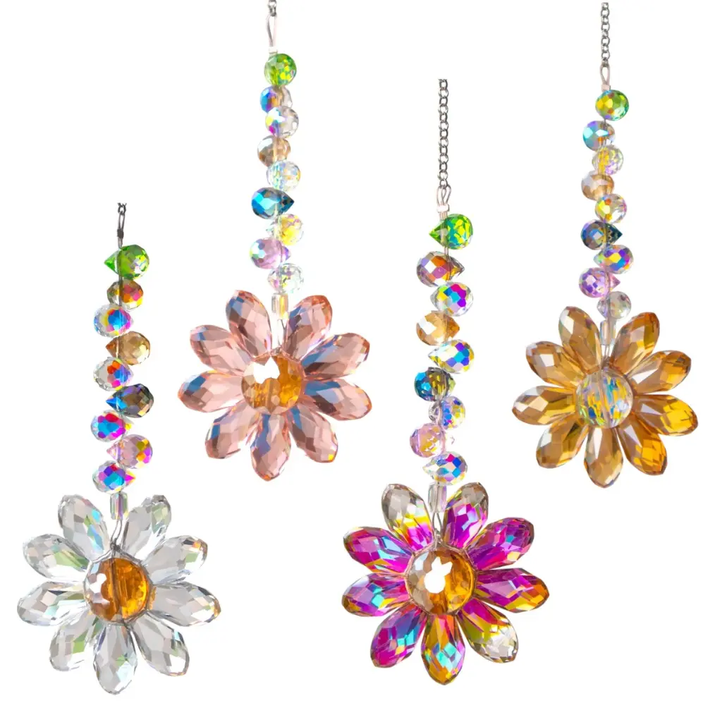 Colgante Atrapasol - Flor de Cristales (28x5cm)