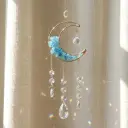 Colgante de Cristales - Luna Semillena Celeste (50x10cm)
