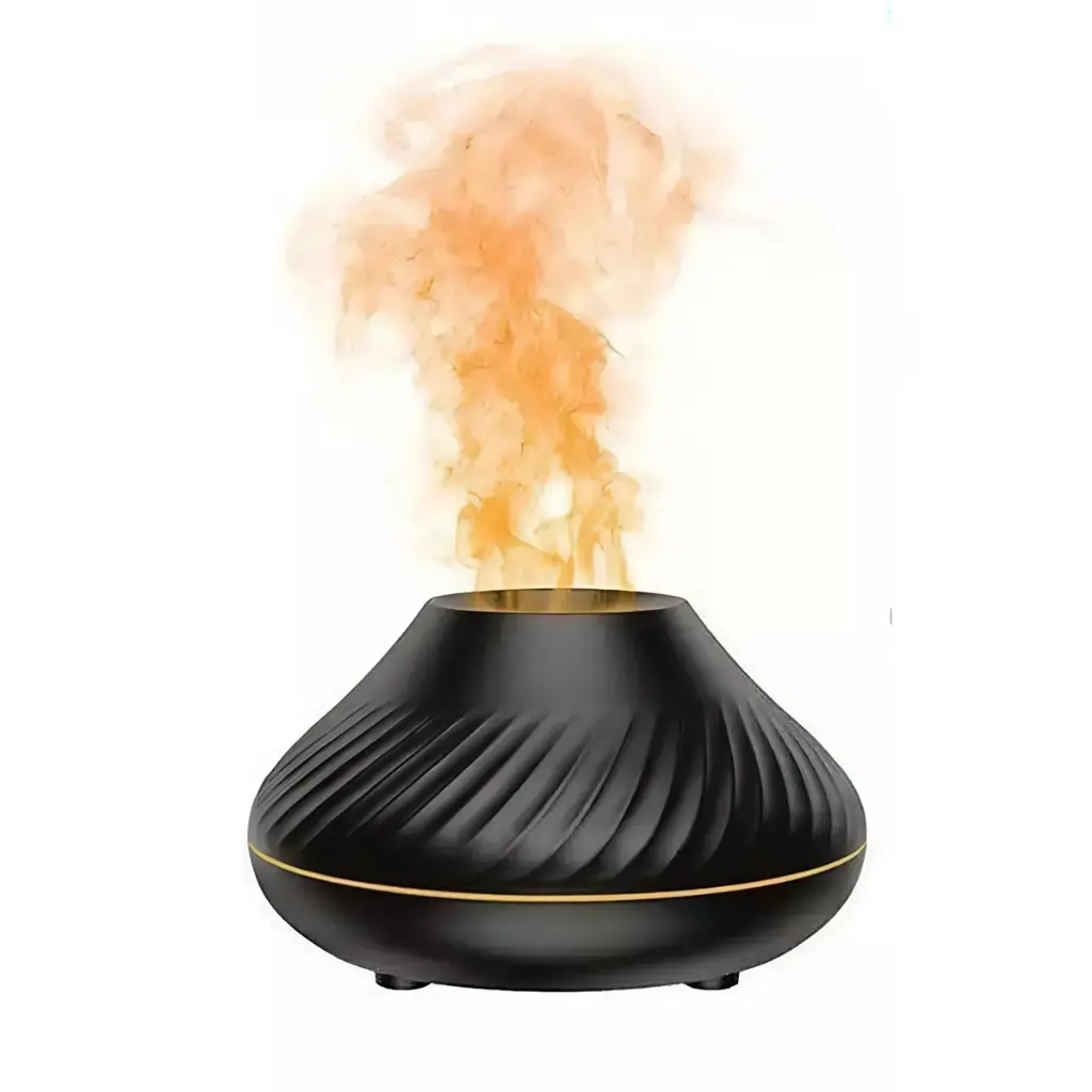 Humidificador USB Fogata REDONDO (Negro) (Sin filtro - Apto Aceite)