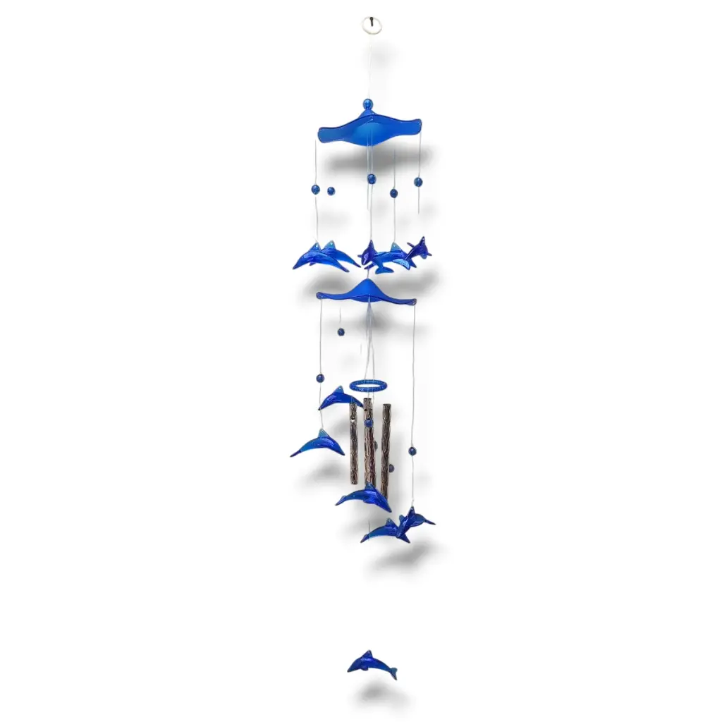 Llamador de Angeles - Delfines Acrílico (Mediano 52x11cm)