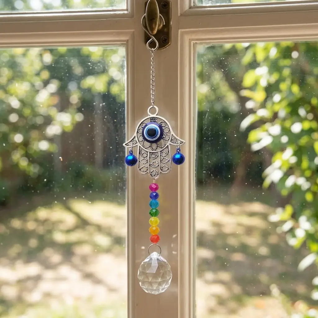 PROMOX12 - Atrapasol - Mano fátima chica con Ojo turco (26x6cm) 